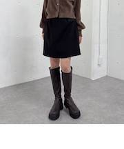 ウールライク台形ミニスカート