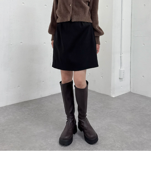 ウールライク台形ミニスカート