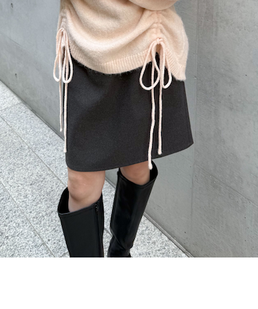 ウールライク台形ミニスカート