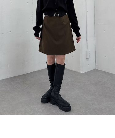 ウールライク台形ミニスカート