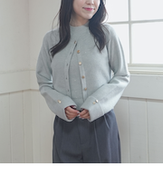 金ボタンラメニットアンサンブル