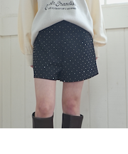 ラインストーンドットショートパンツ