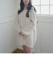 ２ｗａｙ肩リボンニットチュニック