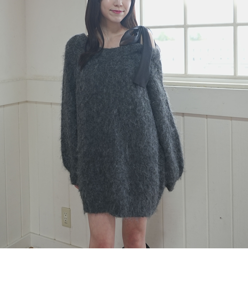 ２ｗａｙ肩リボンニットチュニック