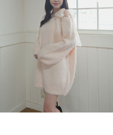 ２ｗａｙ肩リボンニットチュニック