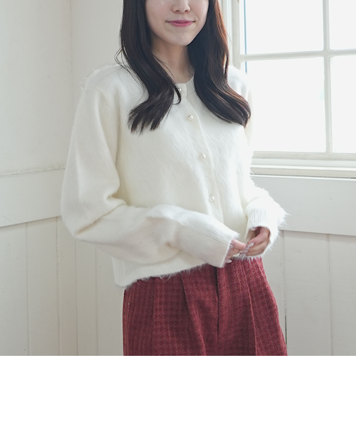 パールシャギーニットカーディガン