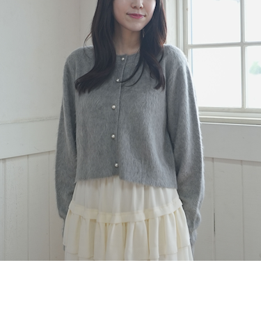 パールシャギーニットカーディガン