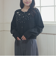 ビジューニットカーディガン