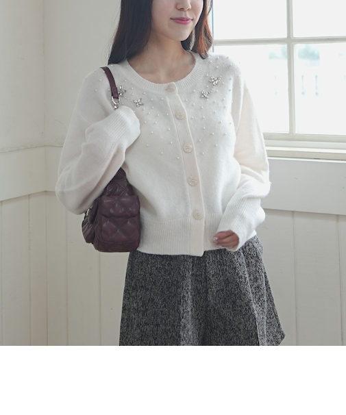 ビジューニットカーディガン