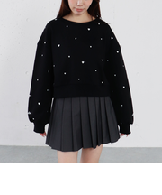 ランダムハート刺繍スウェット