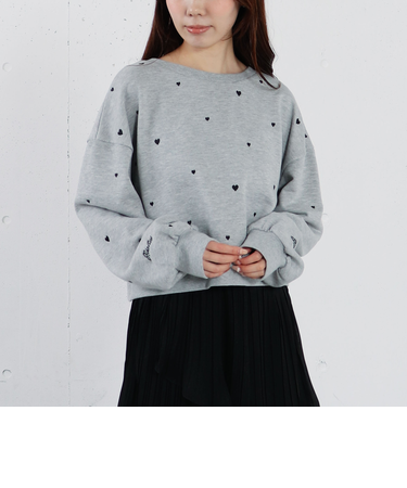ランダムハート刺繍スウェット
