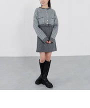 ツイードニットカーディガン×ミニキャミワンピＳＥＴ