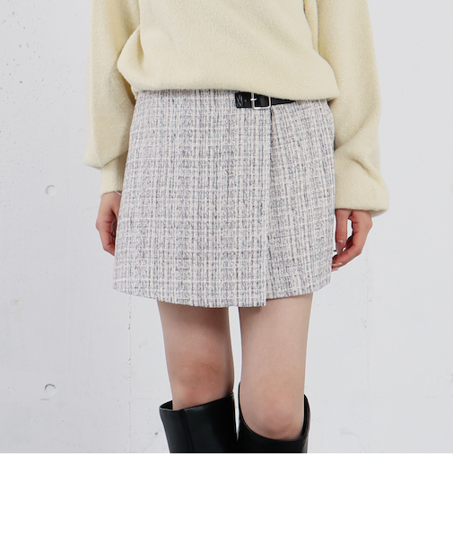 ラメツイードラップスカパン