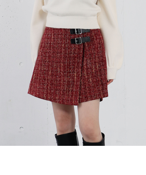 ラメツイードラップスカパン