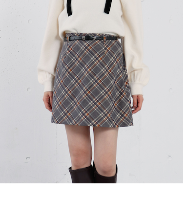 ベルト付きチェックアソート台形ミニＳＫ