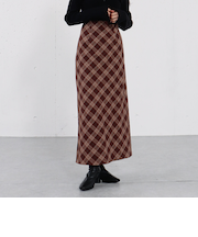 バイアスチェックナロースカート