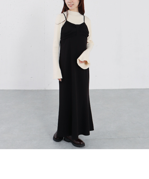 リボンタックチェックキャミワンピース