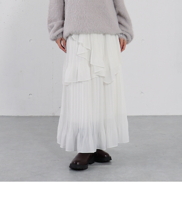 アシメシアーティアードプリーツスカート
