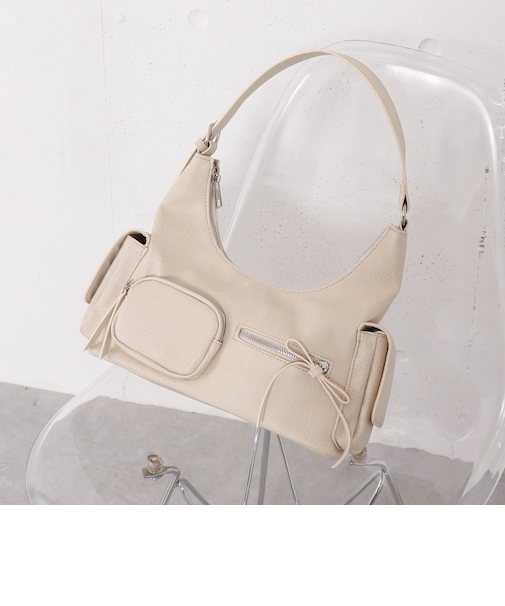 リボンポケットホーボーバッグ