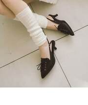 レースアップバックバンドパンプス
