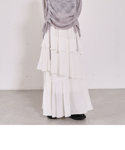 リンクルフリルティアードスカート