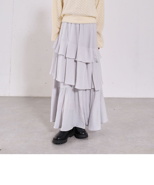 リンクルフリルティアードスカート
