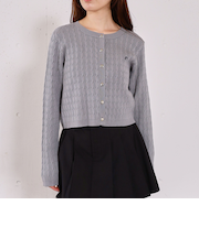 ロゴ刺繍ニットカーディガン