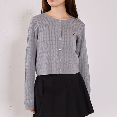 ロゴ刺繍ニットカーディガン