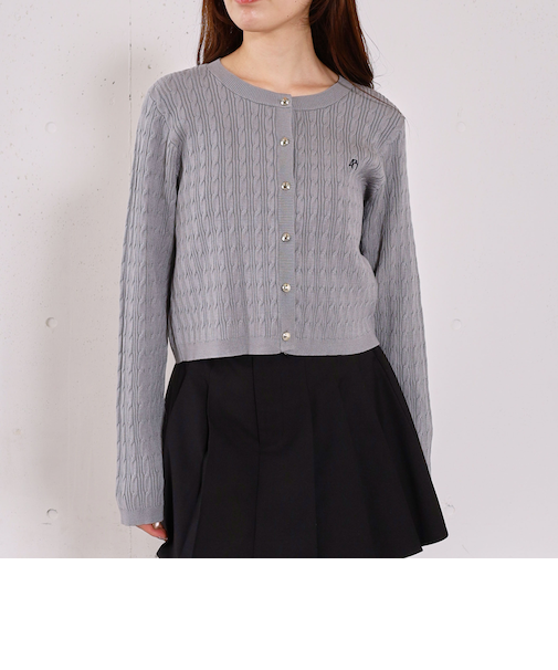 ロゴ刺繍ニットカーディガン