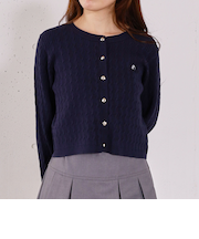 ロゴ刺繍ニットカーディガン