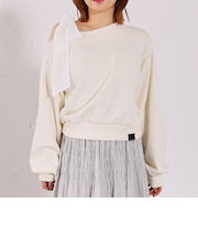 シフォンリボンワンショルスウェット