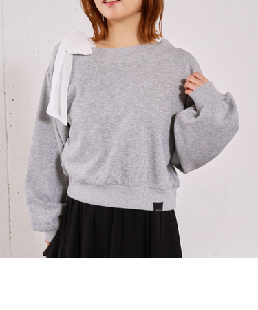 シフォンリボンワンショルスウェット