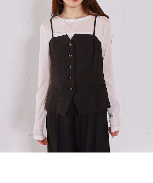 シアー天竺クルーネックトップス