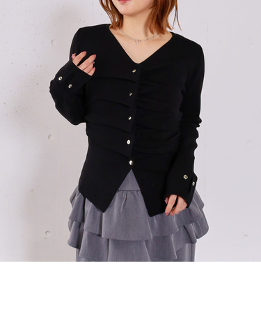 スプリングタックボタンニットプルオーバー