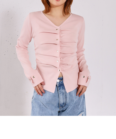 スプリングタックボタンニットプルオーバー