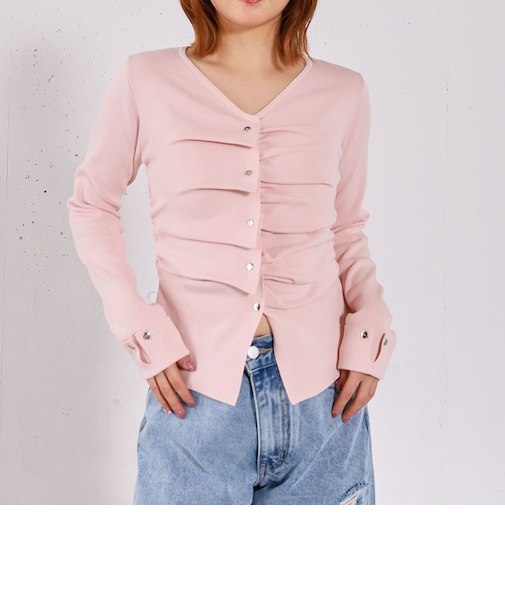 スプリングタックボタンニットプルオーバー