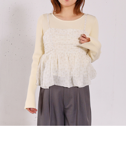 アソートバルーンビスチェ×リブニットプルオーバーＳＥＴ