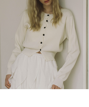 シェルプレートクロスボタンニットカーディガン