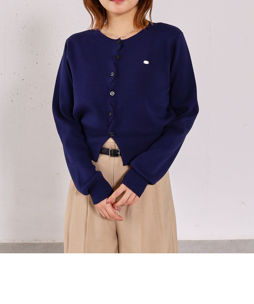 シェルプレートクロスボタンニットカーディガン