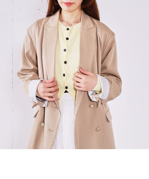 シェルプレートクロスボタンニットカーディガン