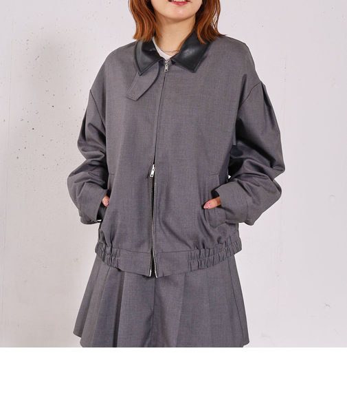 ２ｗａｙレザーカラーブルゾン