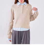 【アンチピリング】ケーブルポロニット×シャツＳＥＴ