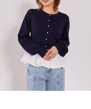 【アンチピリンク】ドッキングバルーンニットカーディガン