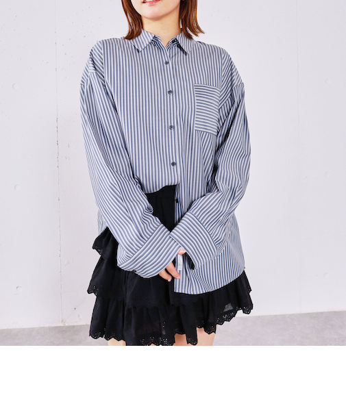 ストライプミドルシャツ