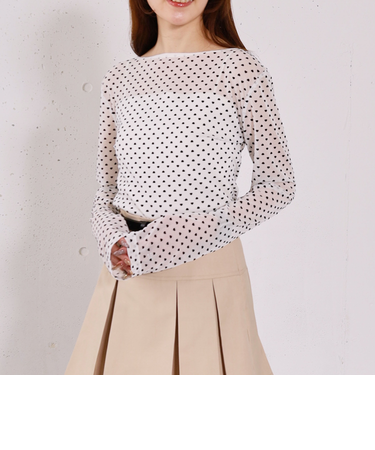 フロッキーハートチュールクルーネックＴＯＰＳ