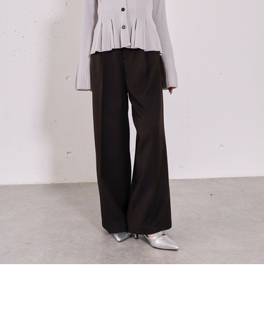 【ＯＮかわ】ベルト付きタックワイドスラックス