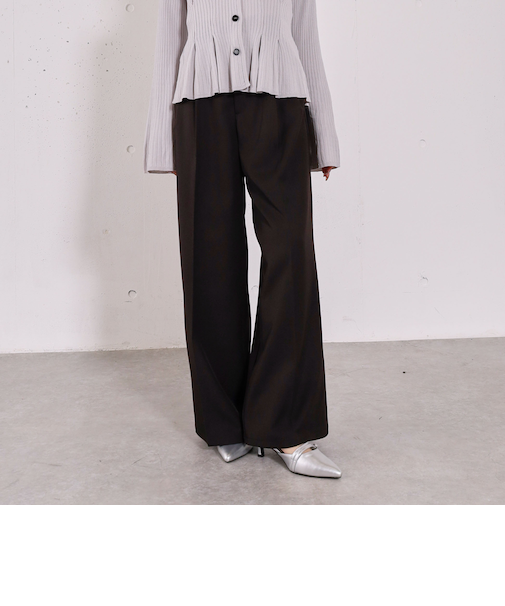 【ＯＮかわ】ベルト付きタックワイドスラックス