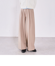 【ＯＮかわ】ベルト付きタックワイドスラックス