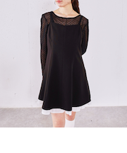 裾レイヤードミニキャミワンピース