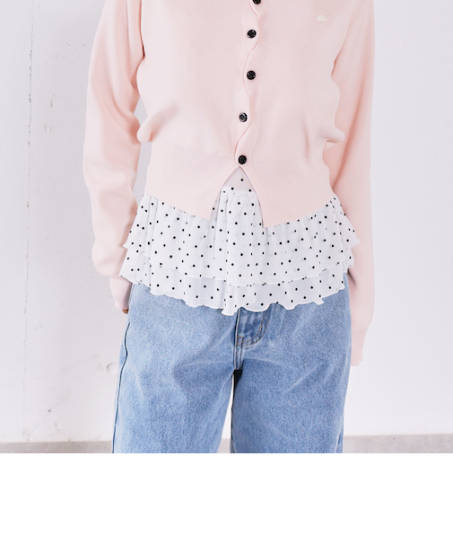 ドットアソートシアーフリルカットＴＯＰＳ